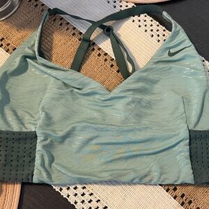 Nike Seafoam Green Sports Bra with Dark Teal Straps